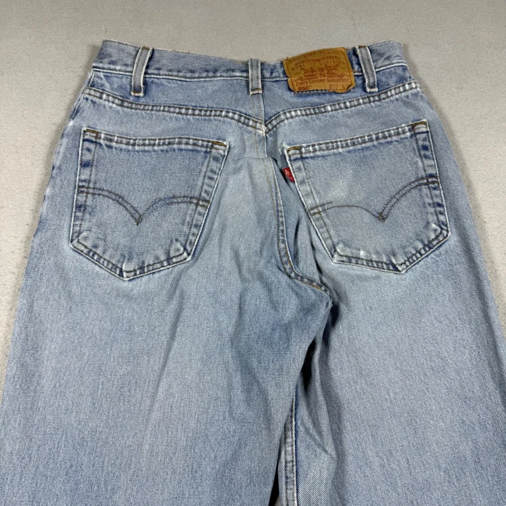 Levis 550 Relaxed Fit Tapered Leg Light Wash Denim High Rise Jeans Mens 33x32